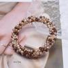 Trendy Bead Bracelet Elastic Handmade Strand Bracelets for Women Gift New Hair Accessory Glass Beads Bracelet
