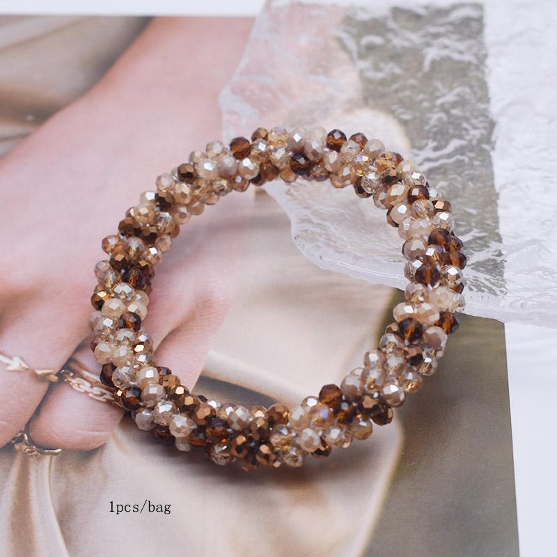 Trendy Bead Bracelet Elastic Handmade Strand Bracelets for Women Gift New Hair Accessory Glass Beads Bracelet