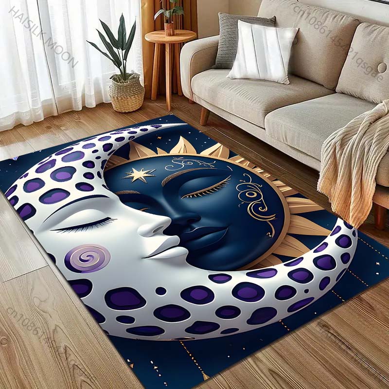 Multiple Sizes Moon and Sun Pattern Carpet for Living Room Bedroom Sofa Home Decor Rus Non-slip Floor Mat Luxury Gift