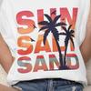Sun Sand Palm Tree Shirt, Tropical Beach Vacation Tee, Retro Summer Sunset Graphic T-Shirt, Coastal Ocean Gift