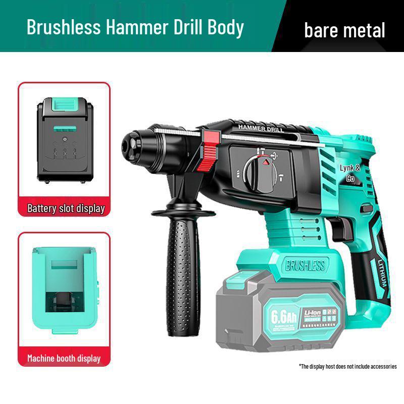 Brushless Rechargeable Electric Hammer Pickaxe: Three-in-One Heavy Duty Concrete Drill with Lithium Battery