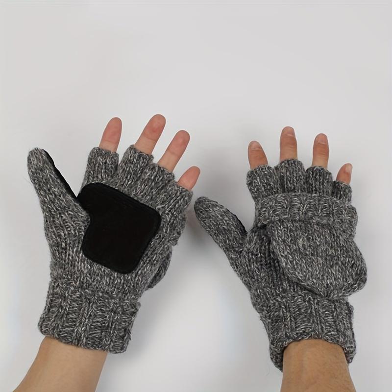 WTEMPO Men's Autumn Winter Full Finger Gloves Windproof Cold-proof Touch Screen Couple Gloves Outdoor Cycling Non-slip Warm Knitted Gloves