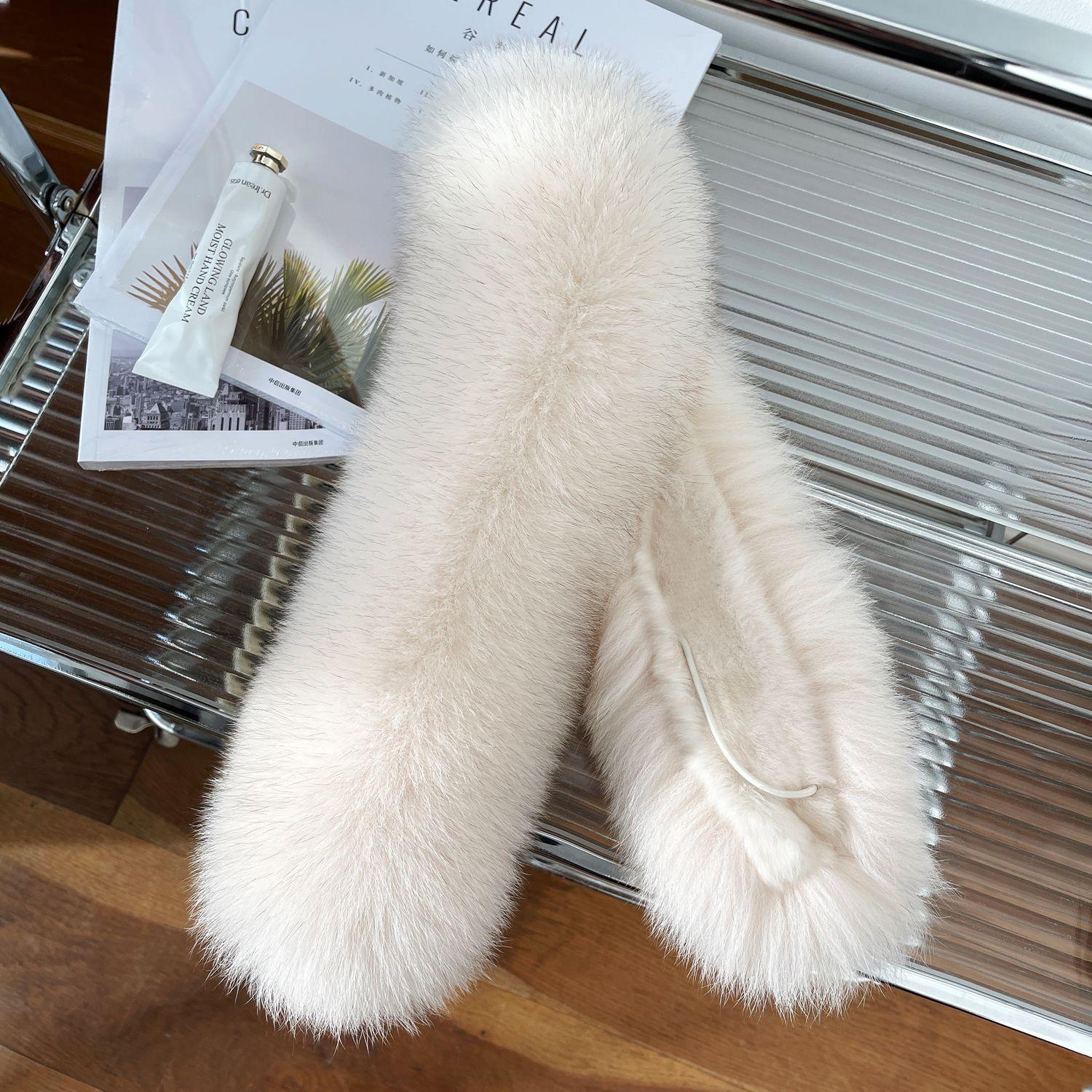 

Шарф с воротником из лисьего меха, зимний новый двухсторонний воротник, искусственная кожа, шарф с шеей из кролика-выдры, осенне-зимний женский утолщенный теплый шарф хаки