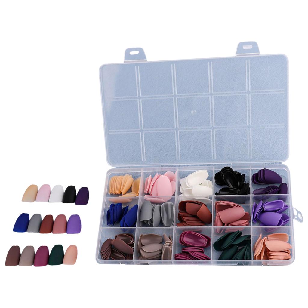 Fake Nails Acrylic Nail Tips Square/Almond/Stilettos/Coffin False Nails 360pcs Full Cover Artificial Nails with Case