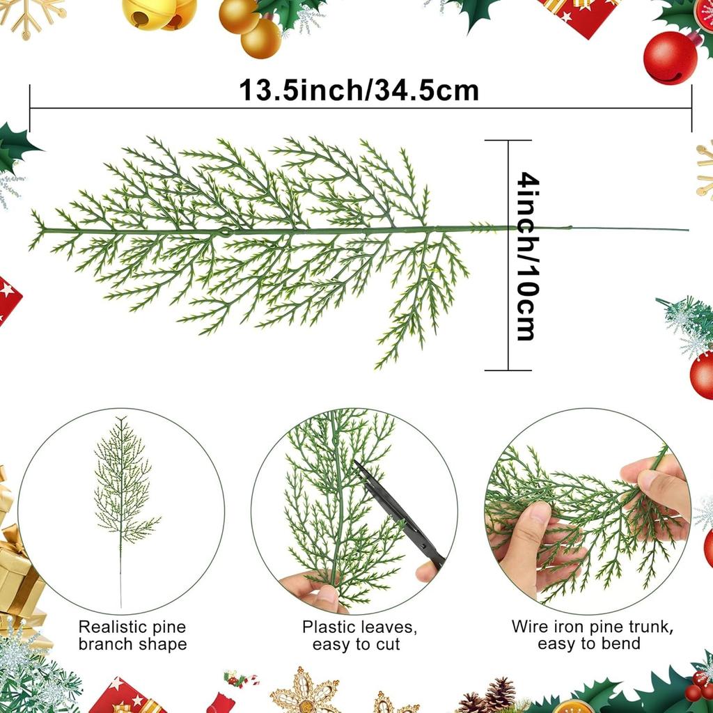 3/5/10Pcs Artificial Pine Needle Christmas Decoration 35cm Christmas Tree Ornament for Home Decor 2025 New Year Gift Accessories