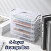 6-layer Organizer Portable Storage Box Stackable Storage Box With Lid Clear Plastic Organizer Drawers Storage Case With Handle