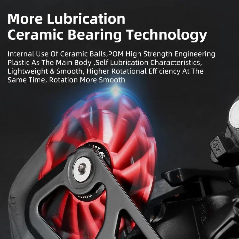 1 PZ 11T/13T Cuscinetto Ceramico Leggero Ruote Puleggia Cambio Posteriore Bicicletta da Strada per Deragliatore Posteriore MTB Puleggia CNC