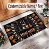 Music Guitar Theme Soft Crystal Velvet Rug Custom Name & Text Print Non Slip Floor Rug for Bedroom Living Room