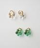Merrymotive [2Way] Glass Flower Surgical Hoop Earring (2Color)