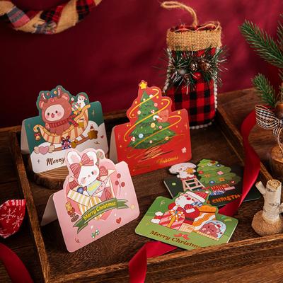 5pcs Christmas Greeting Cards Santa Claus Snowman Gift Cards Xmas Customized Greeting Cards New Year Tarjeta De Navidad Gifts