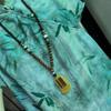 Unisex Tibetan Ethnic Necklace: Versatile, Retro-Style Jewelry with Wooden Accents for Cotton and Linen Outfits