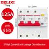 Delixi DZ47SLE 3-Phase Earth Leakage Circuit Breaker with 3P Protection, 380V