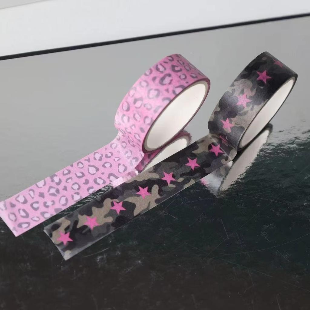 6PC Mix Korean Sweet and Cool Paper Tape Star Glasses Polka Dot Diy Decorative Collage Hand Account Material Tape Roll Sticker