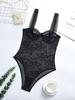 Kadın Dantel İç Çamaşırı Bodysuit Kolsuz File Şeffaf Tulum Bodycon Sırtı Açık Gecelik Egzotik Giyim Teddy