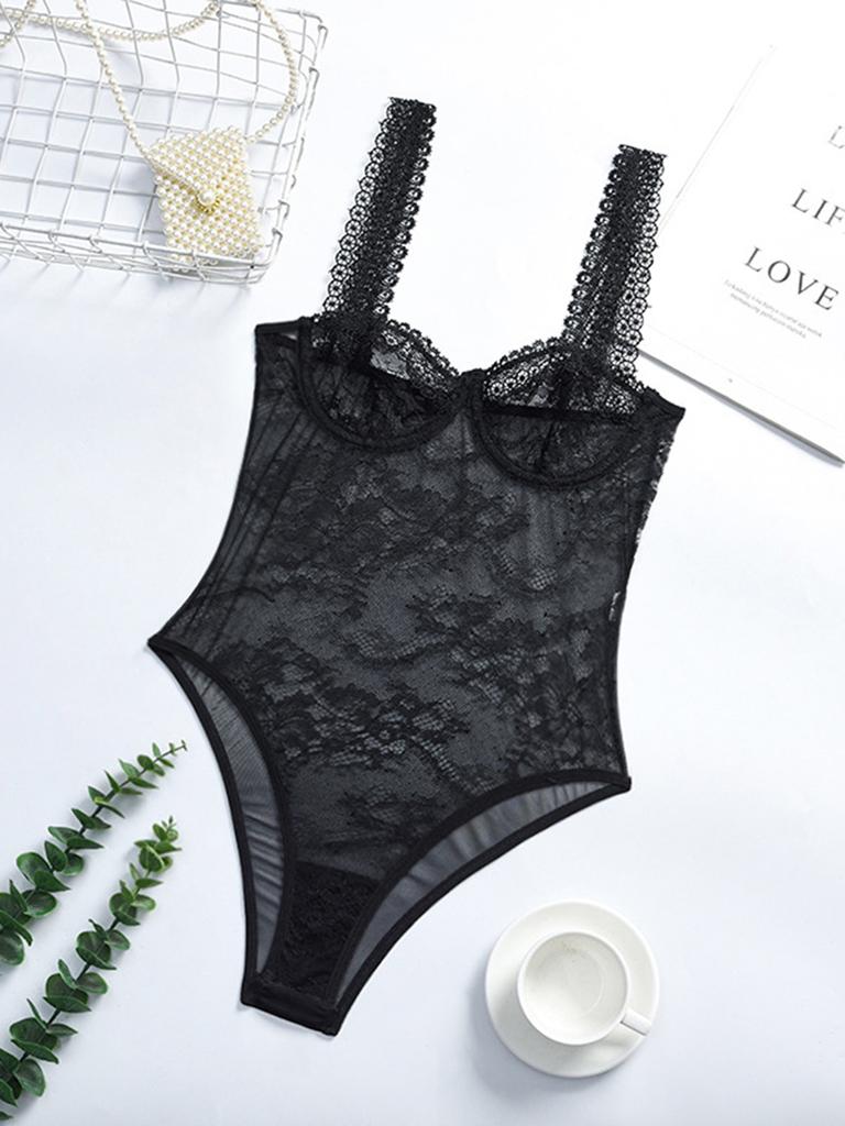 Kadın Dantel İç Çamaşırı Bodysuit Kolsuz File Şeffaf Tulum Bodycon Sırtı Açık Gecelik Egzotik Giyim Teddy