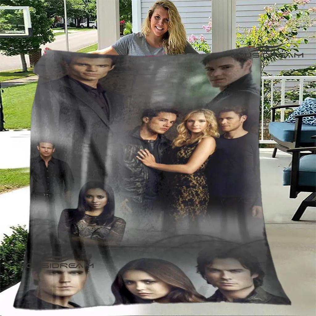 The Vampire Diaries Damon Salvatore Decken warme Flanelldecken Picknickdecke Heimreise Decke Bettwäsche Geburtstagsgeschenk