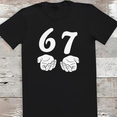 Sechs Sieben T-Shirt Hände 6-7 Meme T-Shirt Viraler TikTok Trend Tee Grafik t-shirts Baumwolle Rundhals Streetwear Tees Kurzarm