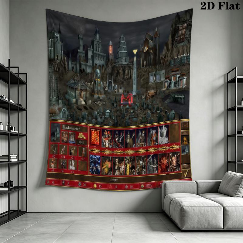 HoMM Game Wall Tapestry Aesthetic Wall Hanging Printed Fabric Blanket Decorative Tapestries for Bedroom Living Room Home Decor