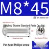304 Stainless Steel Phillips Pan Head Machine Screw 