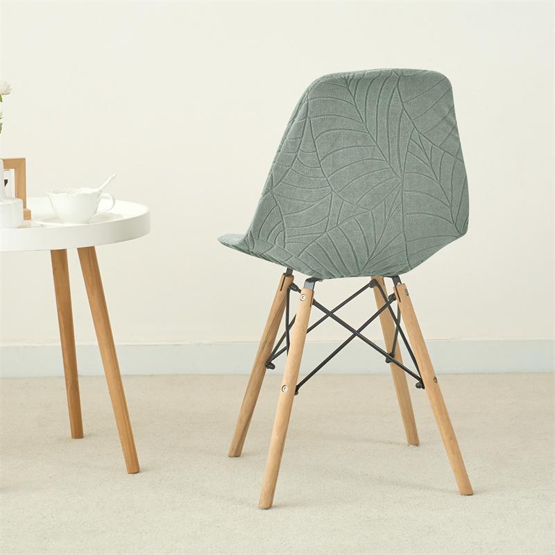 4/6pcs Jacquard Shell Chair Covers Water Repellent Armless Chair Slipcovers Elastic Dining Seat Covers for Hotel Party Banquet