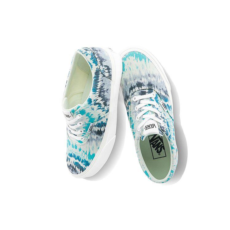 Vans National Style Series Canvas Trendy Versatile Casual Low-Top Skate Shoes Women Sneakers Blue-Tie-Dye VN0A3MVZ54H
