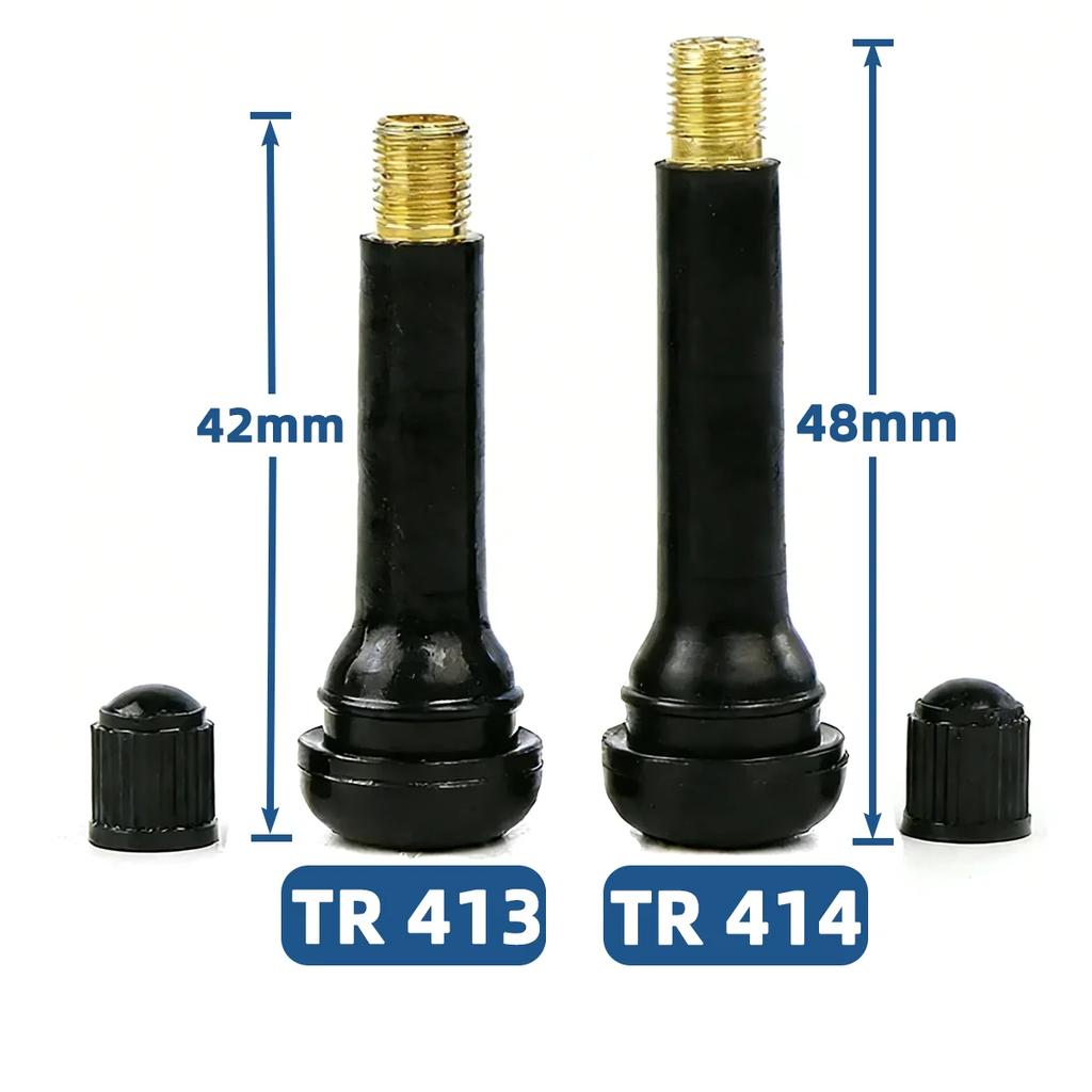 4/8/10/24/50/100PCS TR413 TR414 Tire Valve Stem Rubber Car Motorcycle Wheel Valve Core Replacement Auto Tire Repair Accessories Stem Caps1