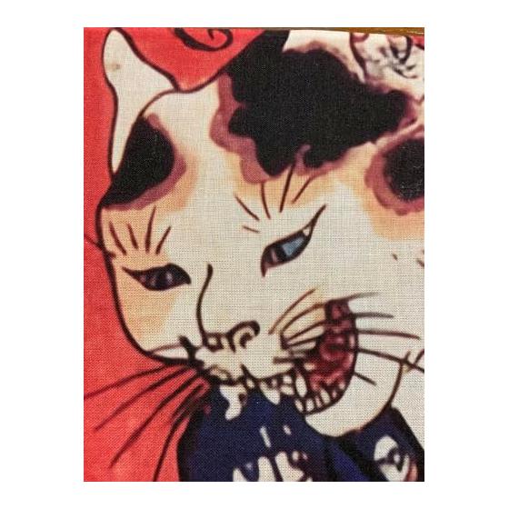 Ukiyo-e Tenugui: Kuniyoshi's Cat Training (Neko No Keiko) - Kuniyoshi Cat Pattern