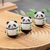 Japanese Ceramic Panda Doll Crafts Panda Tumbler Toy Lucky Charm Fortune Ornament Landscape Home Office Desk Decor