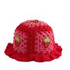 Cappello di lana lavorato a mano a forma di fragola per bambina - Accessorio casual carino, dolce e versatile
