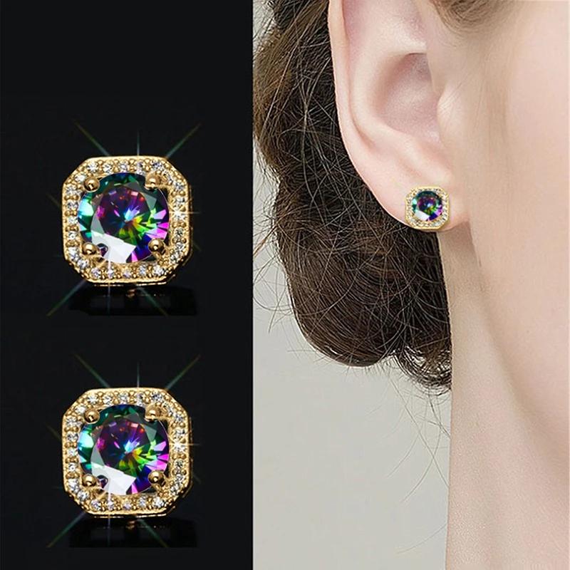

CAOSHI Dainty Luxury Stud Earrings for Women Versatile Fashion Daily Wear Girls Elegant Accessories Fancy Birthday Zircon Gifts
