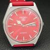 VINTAGE SEIKO 5 AUTOMATIC 6309A JAPAN MENS RED COLOR DIAL WATCH A701454-5 R206b-a701454