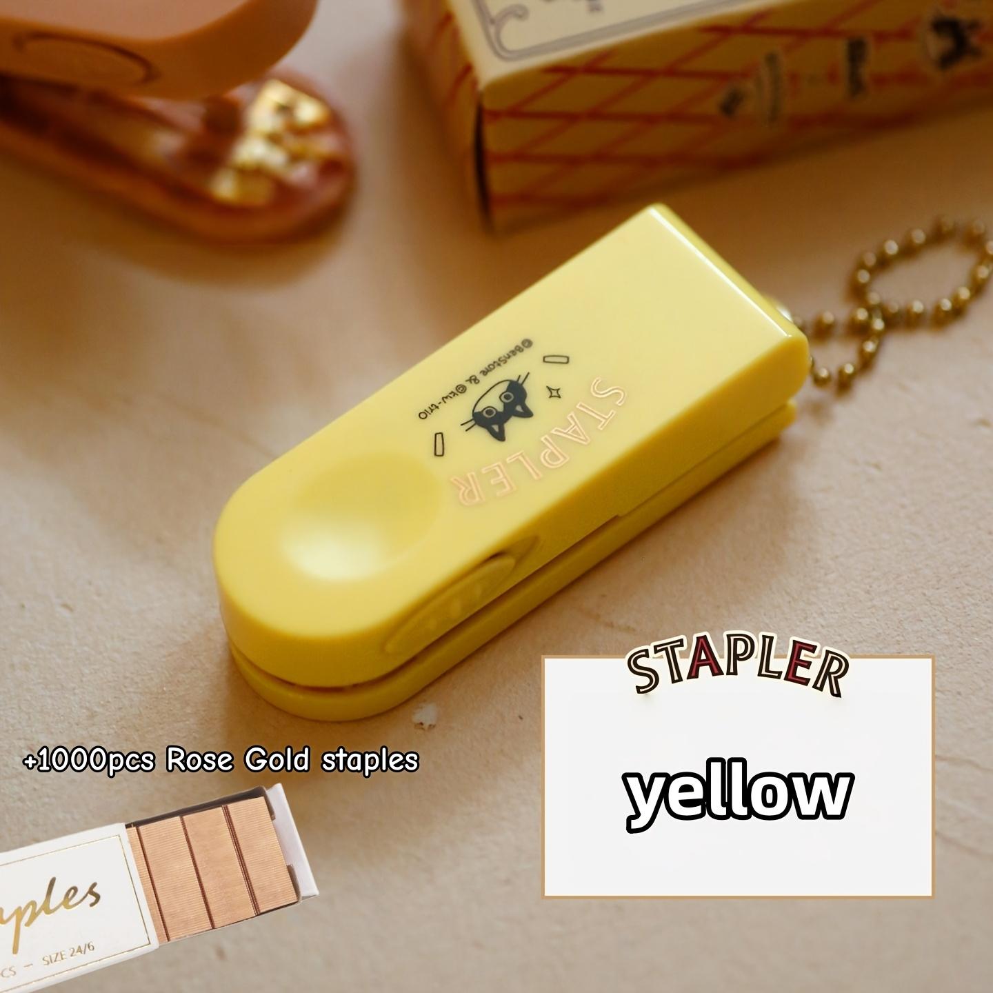 1pcs Portable Stapler + 1000pcs Rose Gold Staples KW-trio X Benstore 10-sheet Capacity Easy to Bind Office Stationery A7983