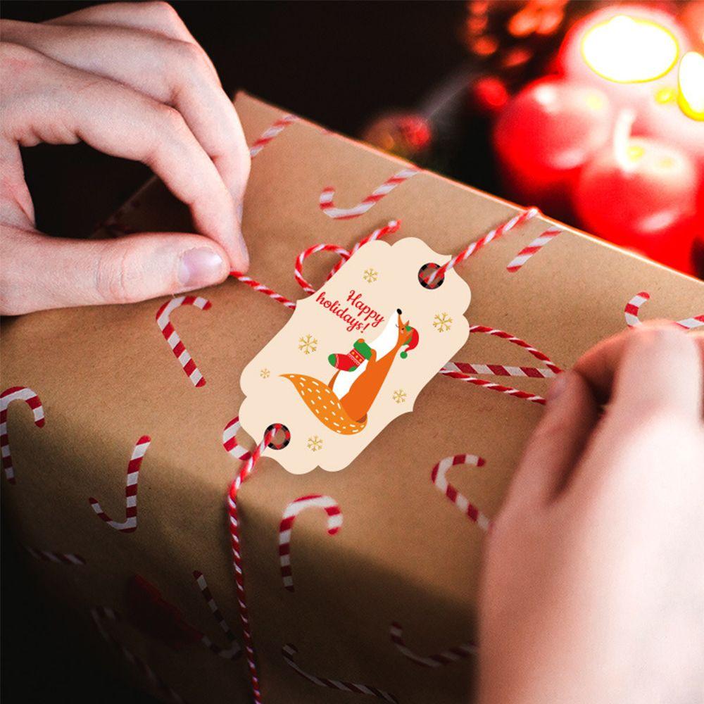 100pcs DIY Wrapping Supplies Kraft Paper Christmas Labels Kraft Tag Hang Tags Gift Wrapping