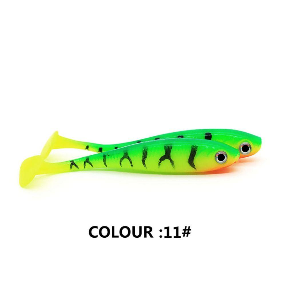 5PCS Silicone T-tail Soft Bait Artificial Jigging Wobblers Biomimetic Fish Bait  Sea