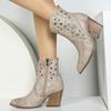 New Style of Chunky Heel Fashion Women's Boots with Pointed Toe and Rivet Zipper High Heel Western Boots