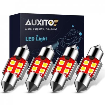 4pcs 31mm Car Interior White LED Map Dome Door Trunk License Plate Light Bulbs A