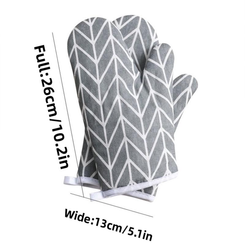 2pcs Heat-insulating Gloves Oven Mitts Anti-scald Microwave Gloves High Temperature Resistant Kitchen Baking Oven Gloves