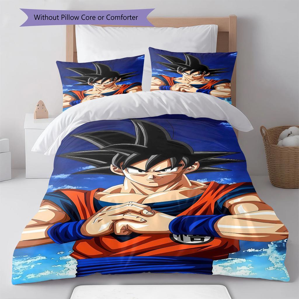 DRAGON BALL Pattern Bedding,Quilt Set Quilt Cover Pillowcase Home Birthday Gift (1 * Duvet Cover + 2 * Pillowcase, Without Core)
