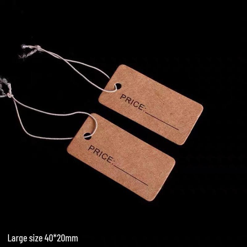 Kraft Paper Hanging Price Tag with String - Thick, Blank Handwrite Label Card