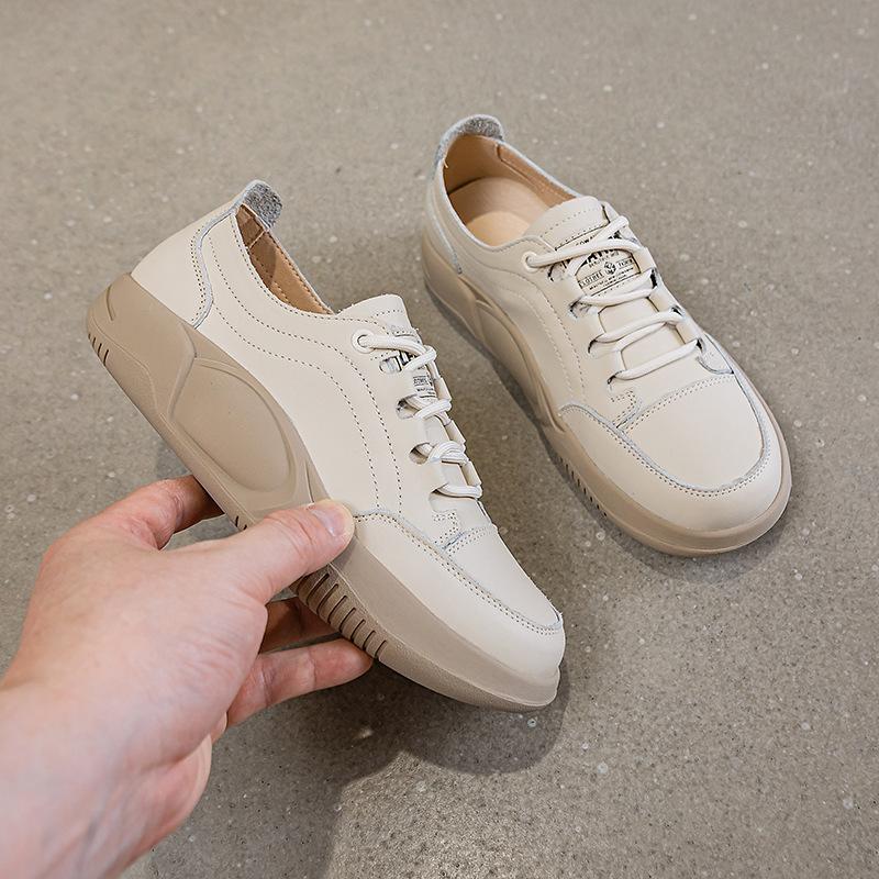 Fujin 3cm 2024 Synthetic Genuine Leather Spring Loafer High Brand Platform Autumn Vulcanize Chunky Sneaker Wome Flats Shoes