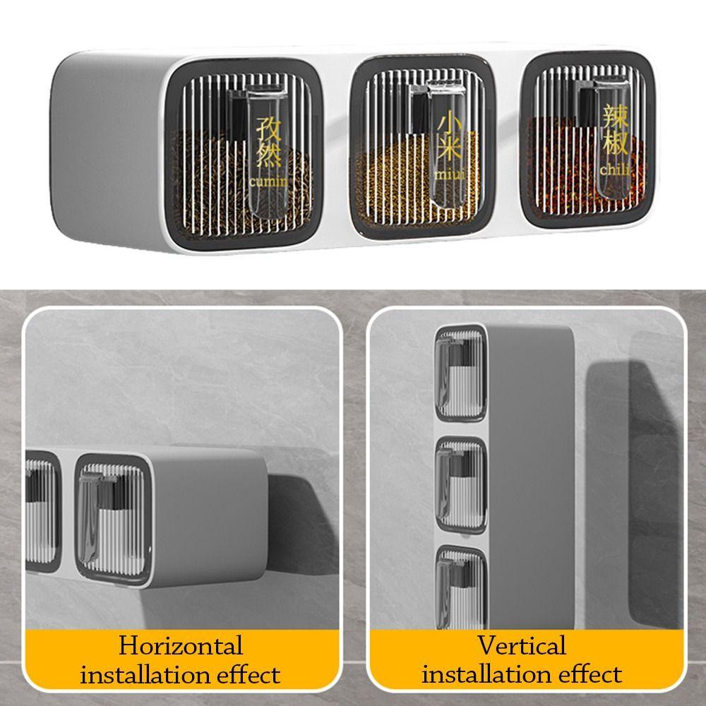 White Grey Seasoning Container 2/3 Grids Kitchen Storage  Kitchen Supplies