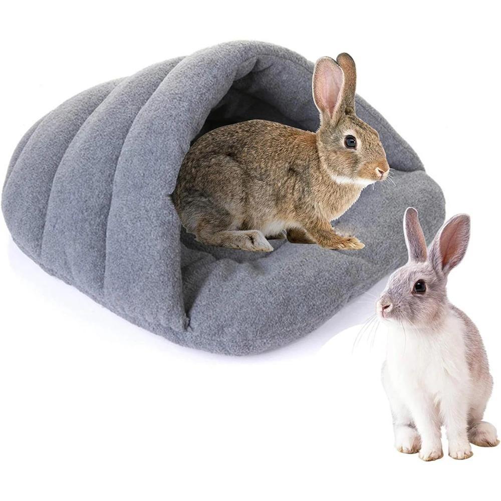 Katzenhunde Bett Kaninchenhöhle Schlafplatz Meerschweinchen Versteck Gemütliches Haus Haustier Weich Warmes Fleece Winter Hausschuhe Kissen Kleintiernest