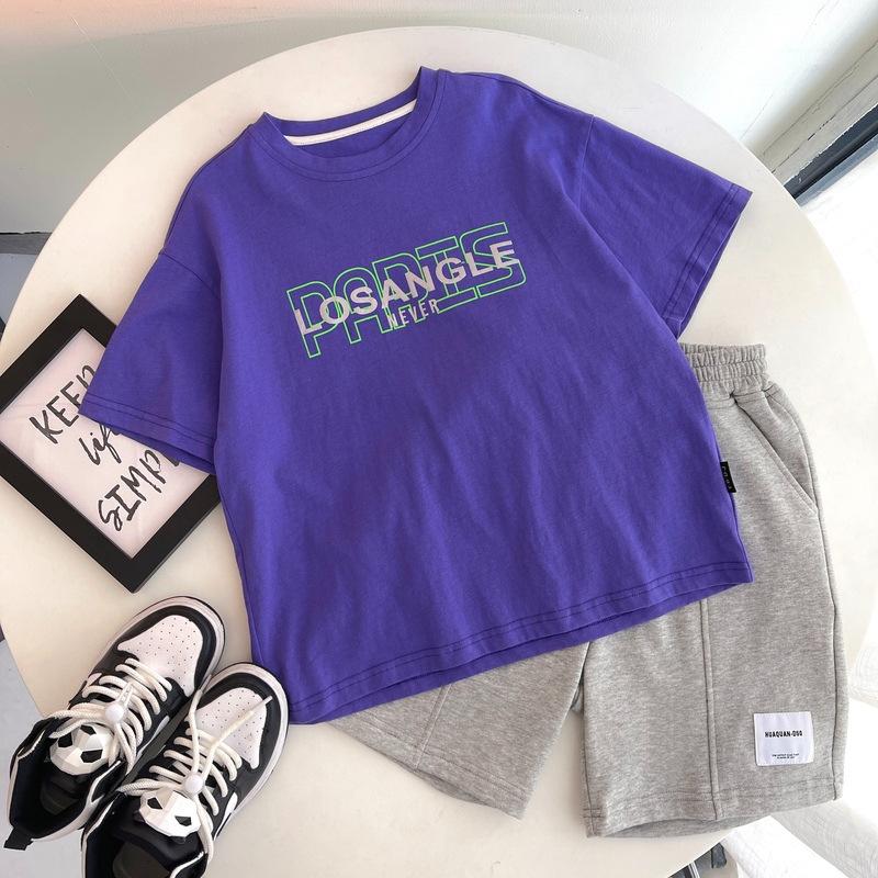 Boys' Short-Sleeve T-Shirt Children'S Loose-Fitting Clothing Boys' Top Suitable For Older Children In Summer