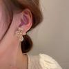 Korean Fashion Crystal Flower Earrings For Women Jewelry Trending New Luxury Women's Zircon Petal Earrings Accessories Gift