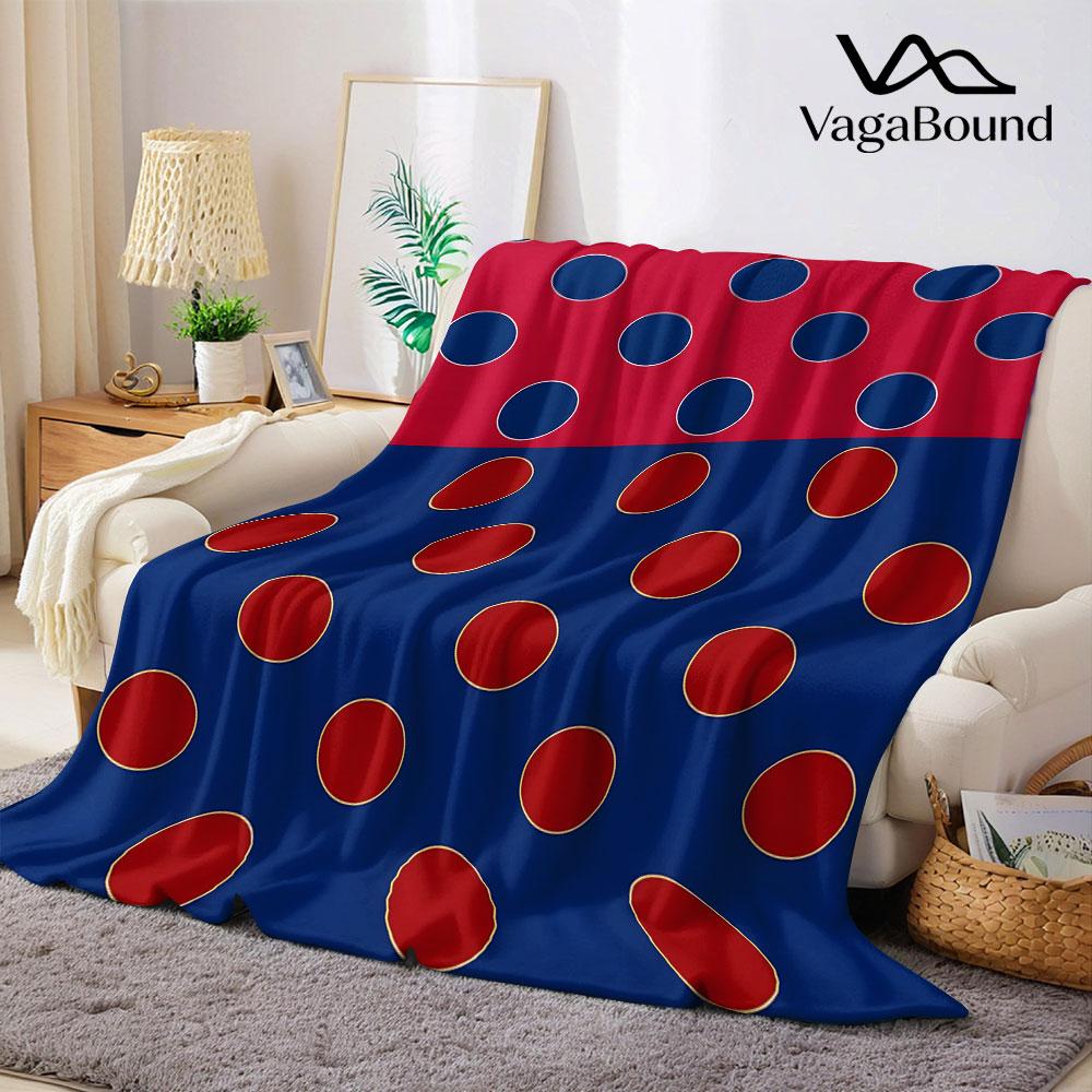 Rote Blaue Punkte Flanelldecke Warm Weich Halloween Weihnachten Dekorativ Sofa Warm Gemütlich Ganzjahresgeschenk