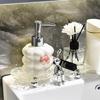 Floral soap dispenser hand washing liquid bottle bathroom shower gel press ceramic lotion shampoo bottle bathroom accessories