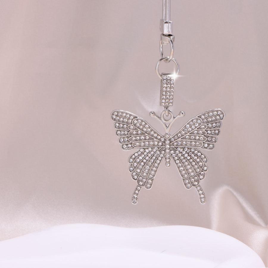 

Rhinestone Butterfly Alloy Keychain Pendant - DIY Bag & Car Decoration, Friend Gift