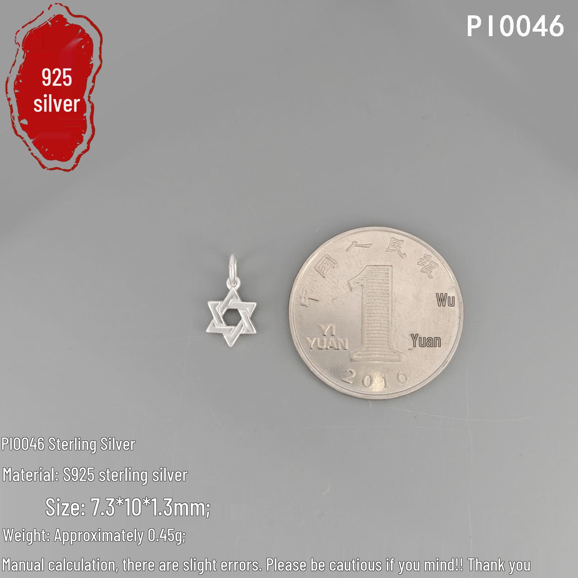 S925 Sterling Silver Geometric Eight-Pointed Star Pendant for DIY Jewelry Making