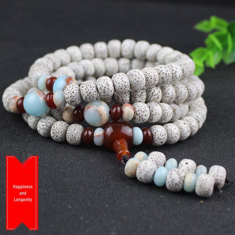 Hainan Star Moon Bodhi Seed 108 Bead Buddhist Rosary Bracelet Necklace Sweater Chain