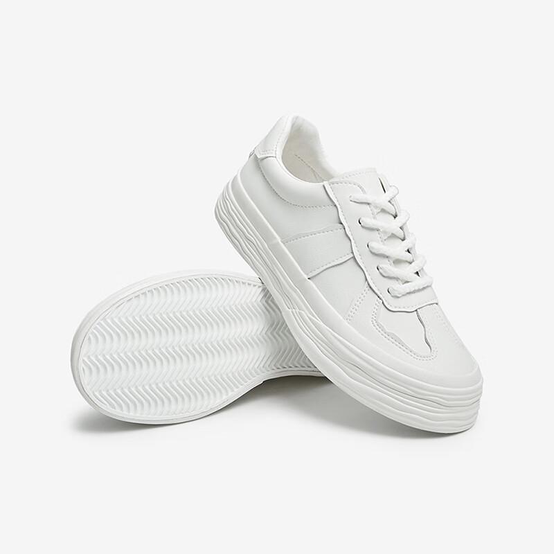 TaTa JX8804 Women's Fashion Platform White Sneakers